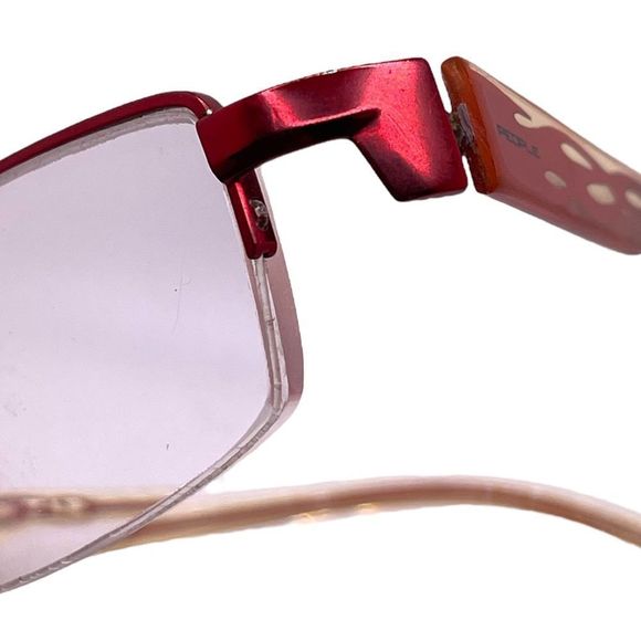 PEOPLE Half Rim Glasses with Red to Black Ombré Flames on the Arms FRAMES ONLY - Picture 5 of 13